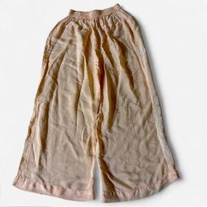 Sheer Wide-Leg Pants in Peach